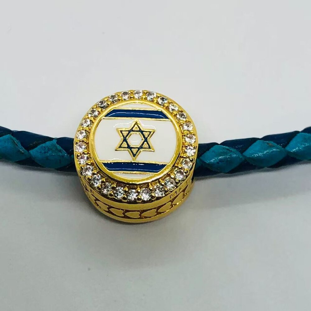 ✨✨PANDORA Country Of Israel EXCLUSIVE Flag Enamel Button CHARM